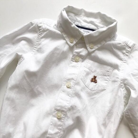 BABygap White button down diaper shirt EUC 6-12m - Picture 2 of 4